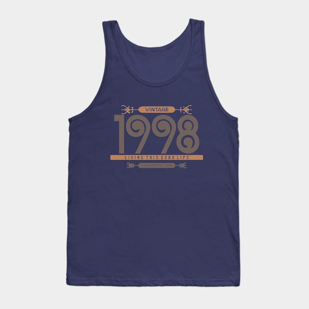 22nd Birthday T-Shirt - Vintage 1998 Tank Top by Reshartinc